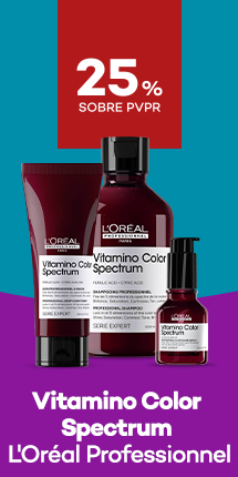Gama Vitamino Color Spectrum da marca Loreal Professionel com destaque promocional de até 25% sobre preço de Venda ao Público Recomendado
